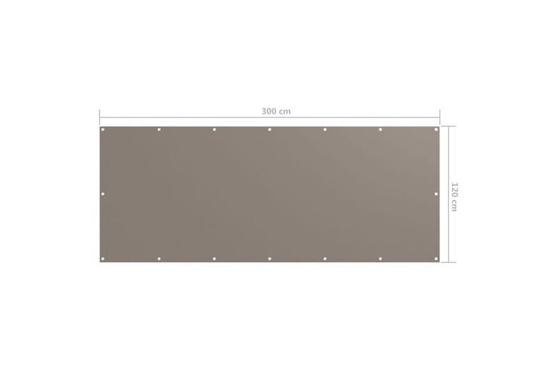 Balkongskjerm gråbrun 120x300 cm oxfordstoff - Taupe - Balkongbeskyttelse