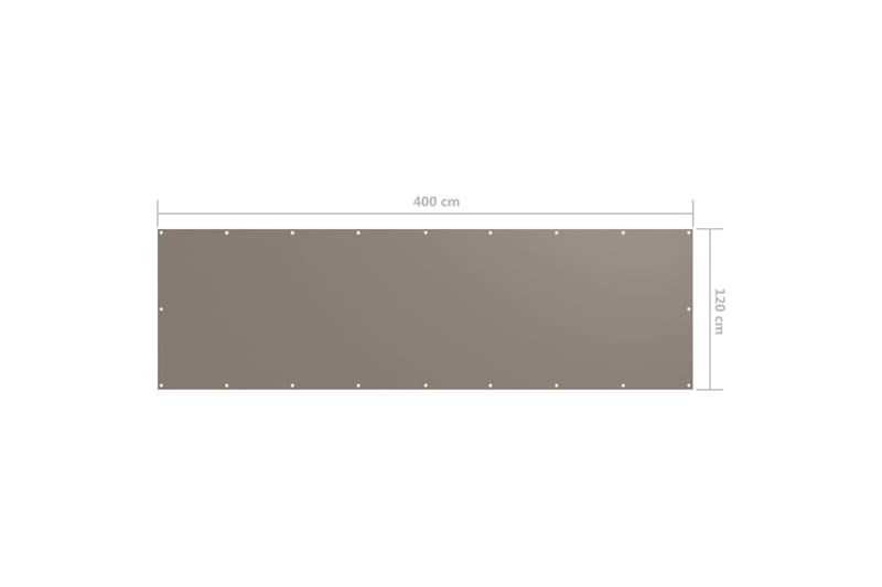Balkongskjerm gråbrun 120x400 cm oxfordstoff - Taupe - Balkongbeskyttelse