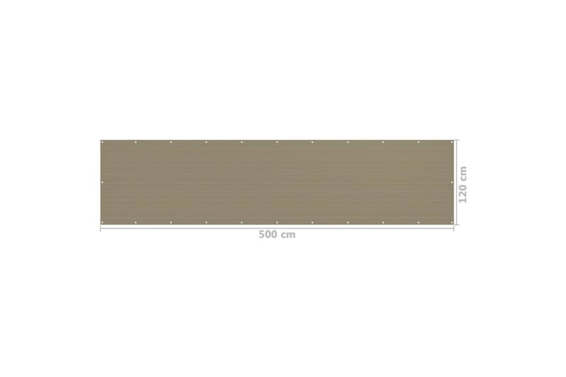 Balkongskjerm gråbrun 120x500 cm HDPE - Taupe - Hagemøbler - Balkong - Sikkerhet & vindbeskyttelse balkong - Balkongbeskyttelse