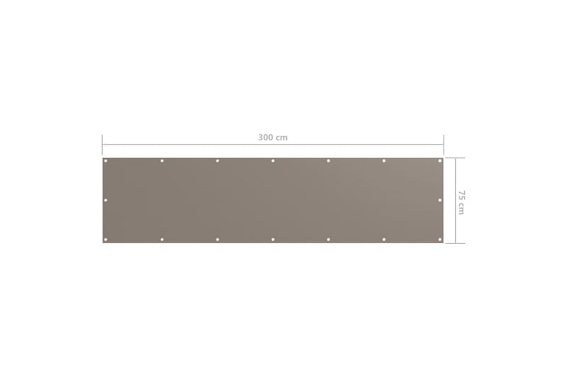 Balkongskjerm gråbrun 75x300 cm oxfordstoff - Taupe - Hagemøbler - Balkong - Sikkerhet & vindbeskyttelse balkong - Balkongbeskyttelse