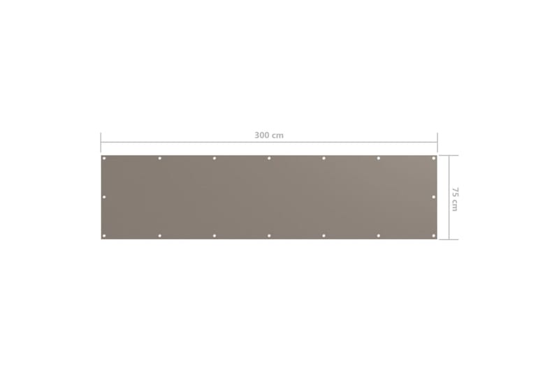 Balkongskjerm gråbrun 75x300 cm oxfordstoff - Taupe - Balkongbeskyttelse
