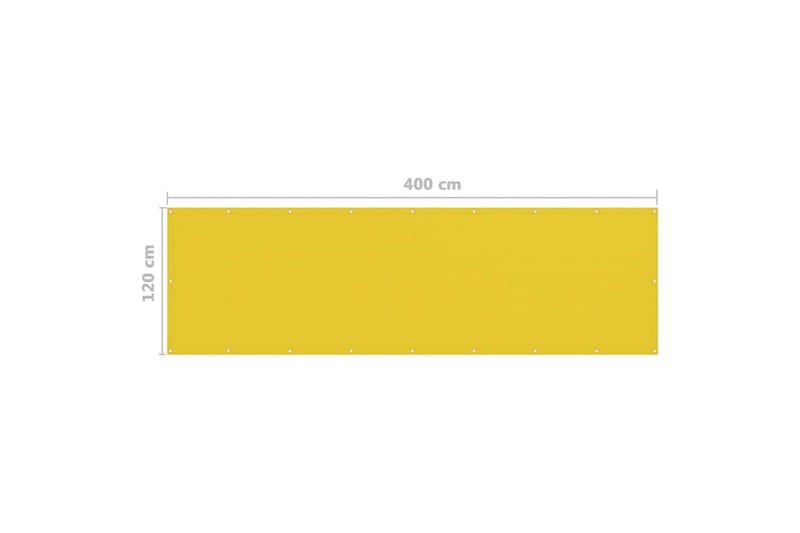 Balkongskjerm gul 120x400 cm HDPE - Gul - Hagemøbler - Balkong - Sikkerhet & vindbeskyttelse balkong - Balkongbeskyttelse