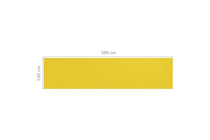 Balkongskjerm gul 120x500 cm HDPE - Gul - Balkongbeskyttelse