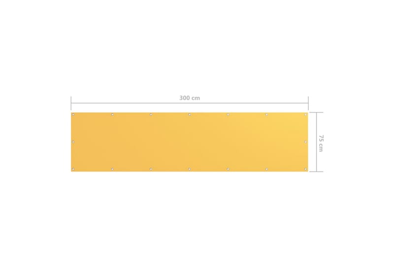 Balkongskjerm gul 75x300 cm oxfordstoff - Gul - Hagemøbler - Balkong - Sikkerhet & vindbeskyttelse balkong - Balkongbeskyttelse
