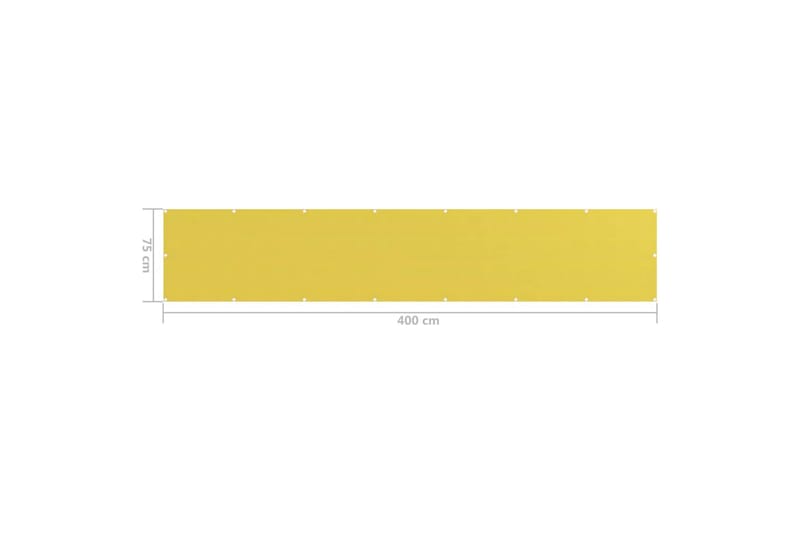 Balkongskjerm gul 75x400 cm HDPE - Gul - Hagemøbler - Balkong - Sikkerhet & vindbeskyttelse balkong - Balkongbeskyttelse