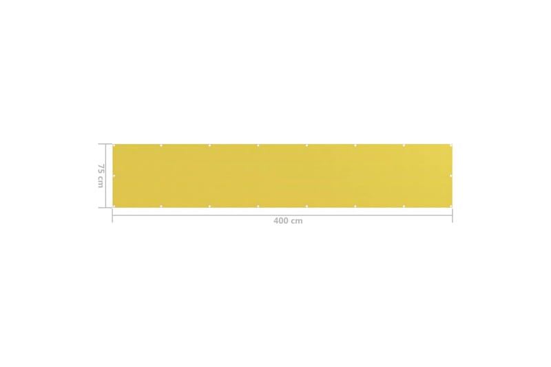 Balkongskjerm gul 75x400 cm HDPE - Gul - Balkongbeskyttelse