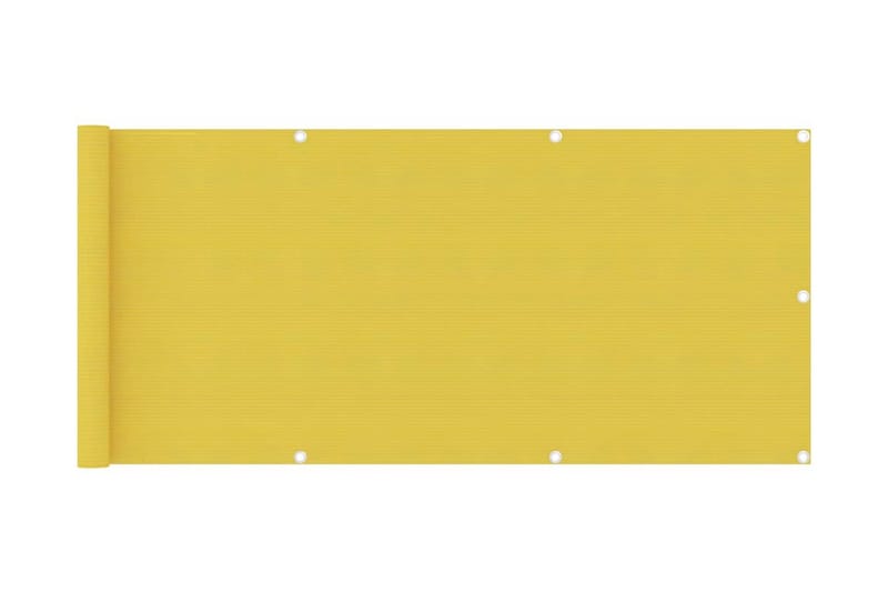Balkongskjerm gul 75x500 cm HDPE - Gul - Hagemøbler - Balkong - Sikkerhet & vindbeskyttelse balkong - Balkongbeskyttelse
