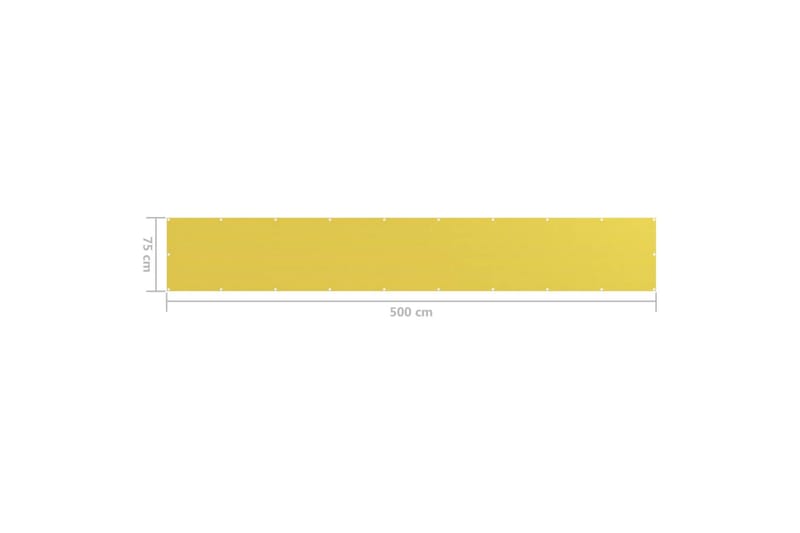 Balkongskjerm gul 75x500 cm HDPE - Gul - Hagemøbler - Balkong - Sikkerhet & vindbeskyttelse balkong - Balkongbeskyttelse