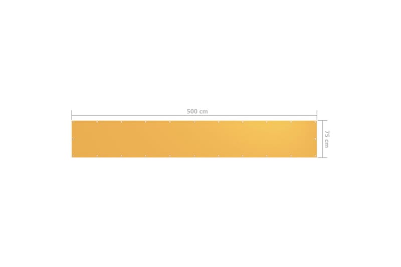 Balkongskjerm gul 75x500 cm oxfordstoff - Gul - Hagemøbler - Balkong - Sikkerhet & vindbeskyttelse balkong - Balkongbeskyttelse