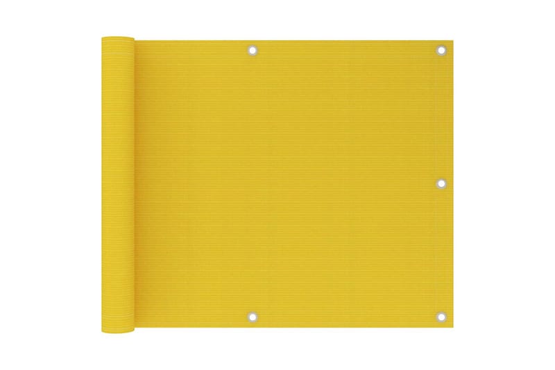 Balkongskjerm gul 75x600 cm HDPE - Gul - Hagemøbler - Balkong - Sikkerhet & vindbeskyttelse balkong - Balkongbeskyttelse
