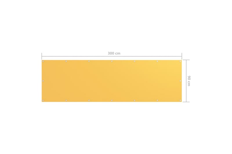 Balkongskjerm gul 90x300 cm oxfordstoff - Gul - Hagemøbler - Balkong - Sikkerhet & vindbeskyttelse balkong - Balkongbeskyttelse