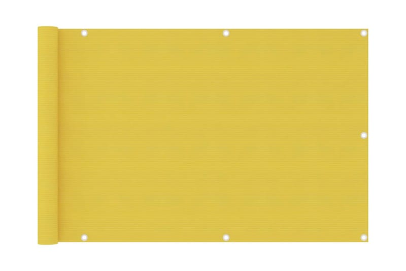 Balkongskjerm gul 90x400 cm HDPE - Gul - Hagemøbler - Balkong - Sikkerhet & vindbeskyttelse balkong - Balkongbeskyttelse