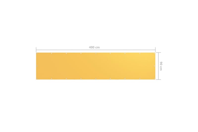 Balkongskjerm gul 90x400 cm oxfordstoff - Gul - Hagemøbler - Balkong - Sikkerhet & vindbeskyttelse balkong - Balkongbeskyttelse