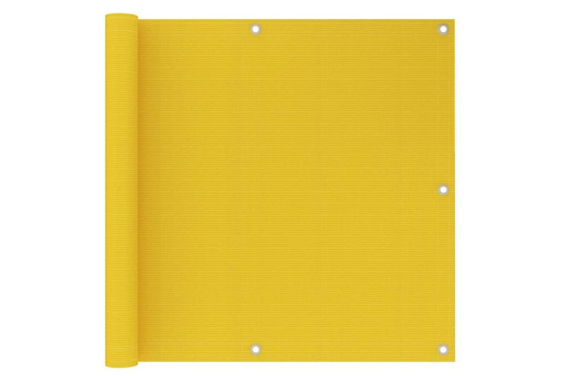 Balkongskjerm gul 90x500 cm HDPE - Gul - Hagemøbler - Balkong - Sikkerhet & vindbeskyttelse balkong - Balkongbeskyttelse
