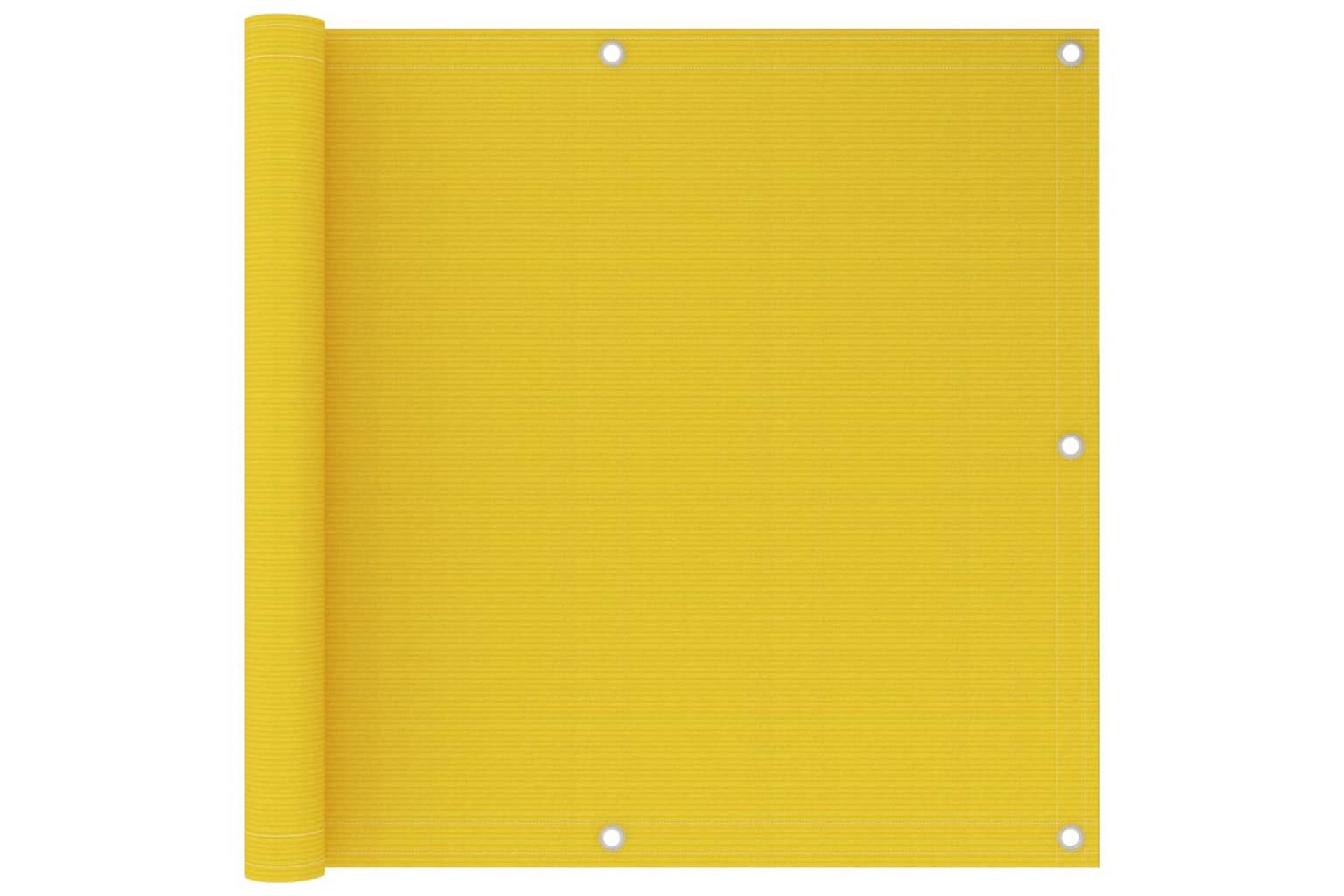 Balkongskjerm gul 90x600 cm HDPE - Gul - Hagemøbler - Balkong - Sikkerhet & vindbeskyttelse balkong - Balkongbeskyttelse