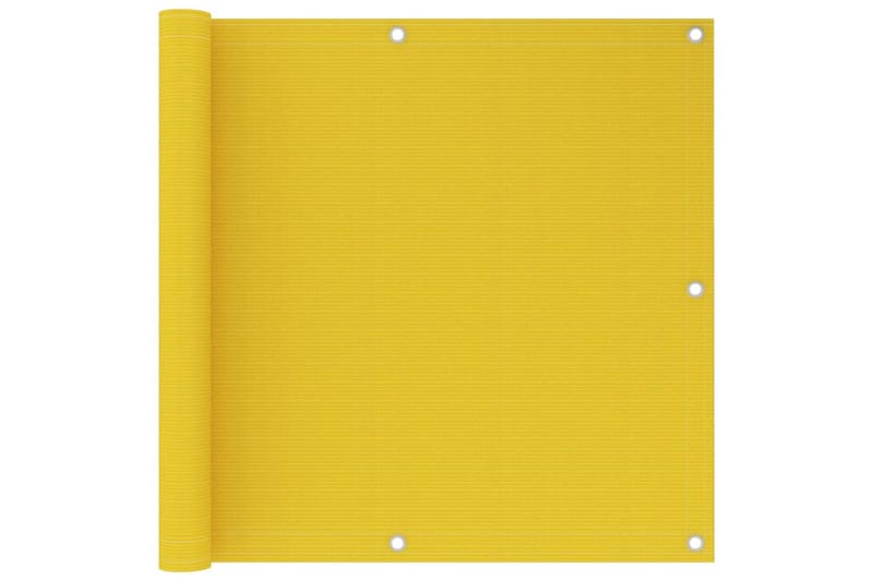 Balkongskjerm gul 90x600 cm HDPE - Gul - Hagemøbler - Balkong - Sikkerhet & vindbeskyttelse balkong - Balkongbeskyttelse