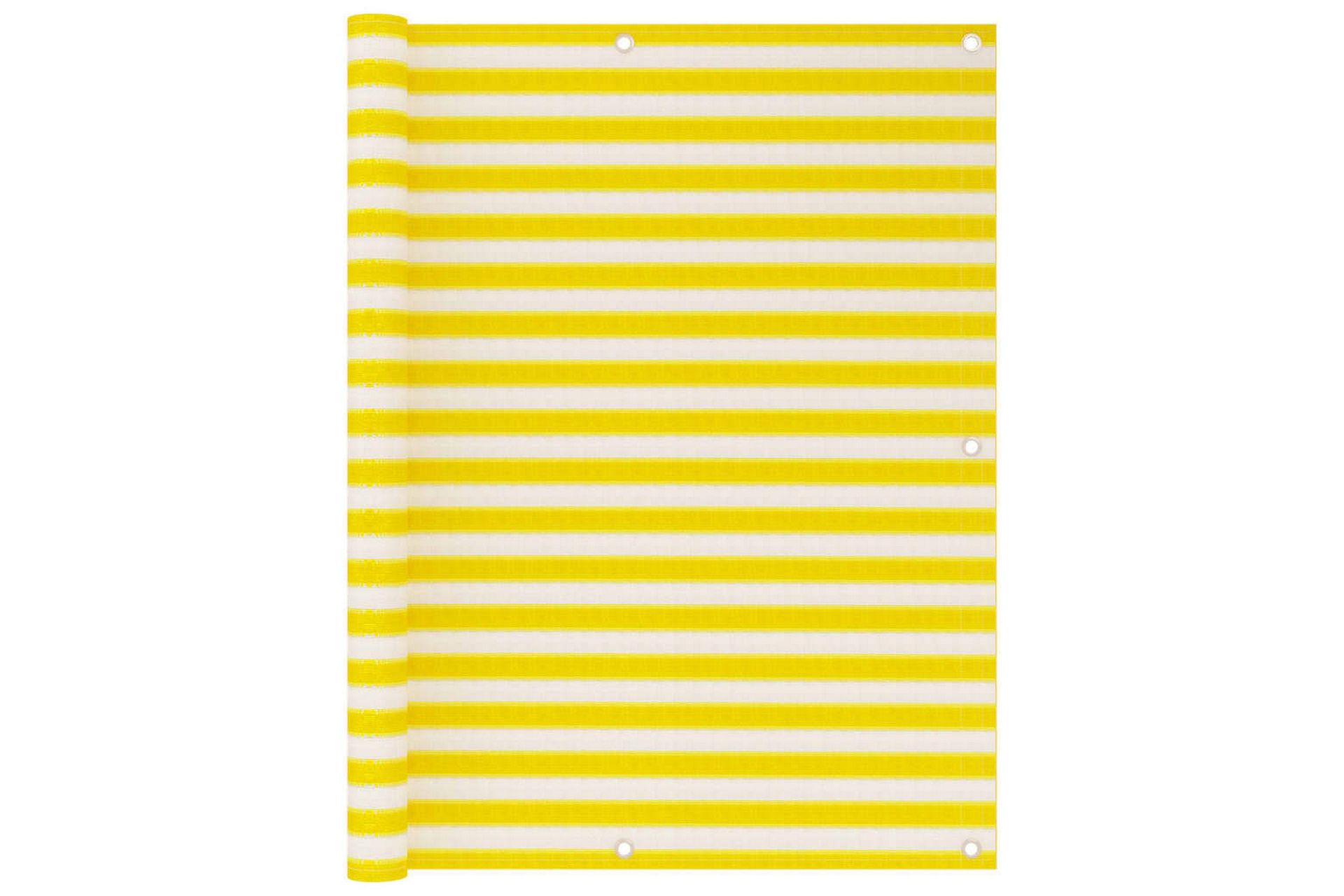 Balkongskjerm gul og hvit 120x500 cm HDPE - Flerfarget - Hagemøbler - Balkong - Sikkerhet & vindbeskyttelse balkong - Balkongbeskyttelse