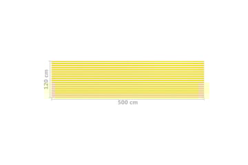 Balkongskjerm gul og hvit 120x500 cm HDPE - Flerfarget - Hagemøbler - Balkong - Sikkerhet & vindbeskyttelse balkong - Balkongbeskyttelse