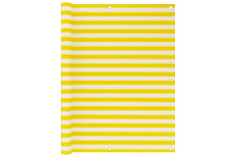 Balkongskjerm gul og hvit 120x600 cm HDPE - Flerfarget - Hagemøbler - Balkong - Sikkerhet & vindbeskyttelse balkong - Balkongbeskyttelse