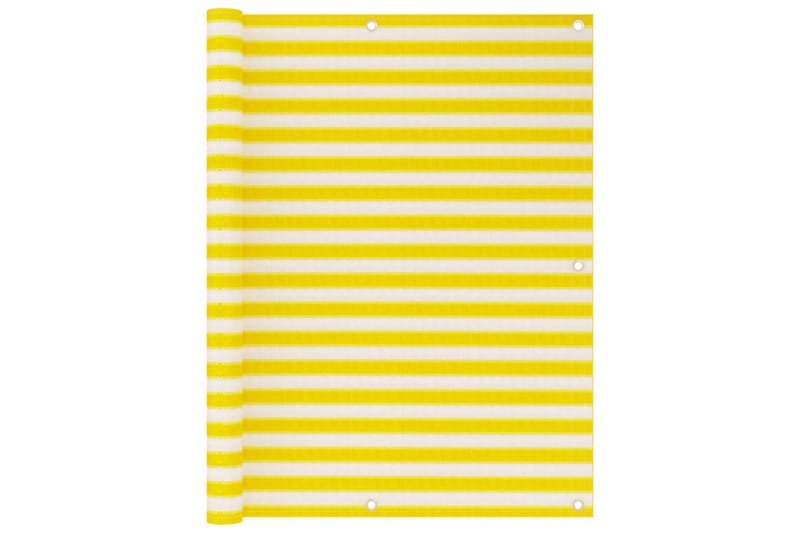 Balkongskjerm gul og hvit 120x600 cm HDPE - Flerfarget - Balkongbeskyttelse