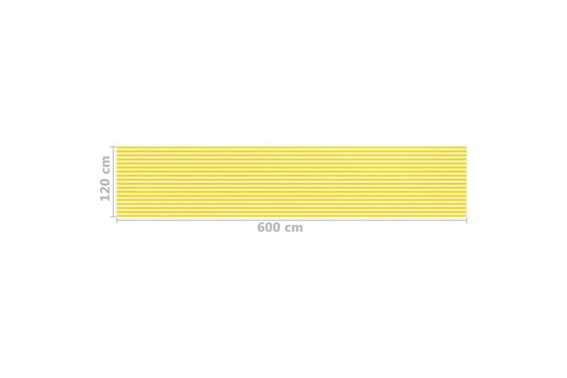 Balkongskjerm gul og hvit 120x600 cm HDPE - Flerfarget - Hagemøbler - Balkong - Sikkerhet & vindbeskyttelse balkong - Balkongbeskyttelse