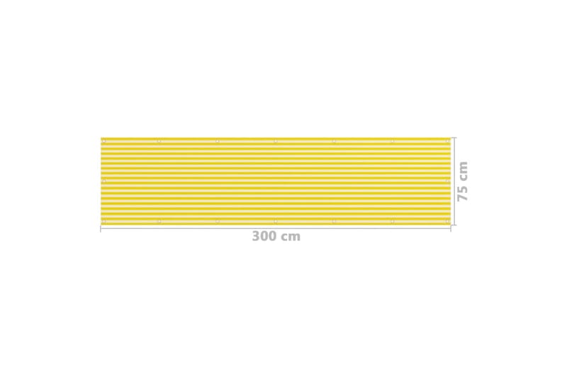 Balkongskjerm gul og hvit 75x300 cm HDPE - Flerfarget - Balkongbeskyttelse