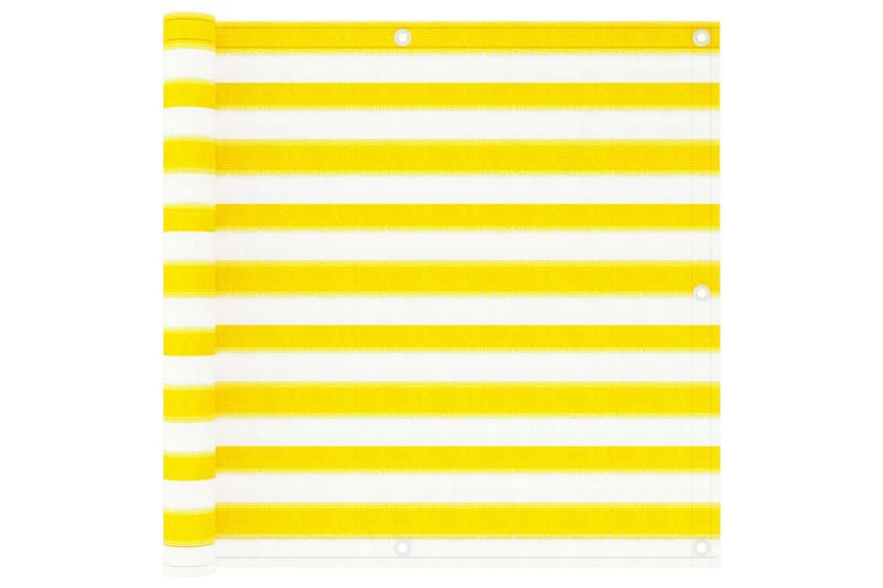 Balkongskjerm gul og hvit 90x300 cm HDPE - Flerfarget - Balkongbeskyttelse