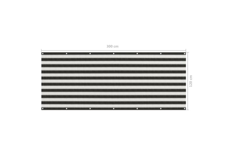 Balkongskjerm HDPE 120x300 cm antrasitt og hvit - Antrasittgrå - Hagemøbler - Balkong - Sikkerhet & vindbeskyttelse balkong - Balkongbeskyttelse