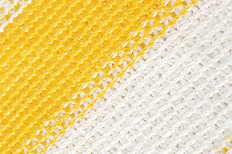 Balkongskjerm HDPE 75x400 cm gul og hvit - Balkongbeskyttelse