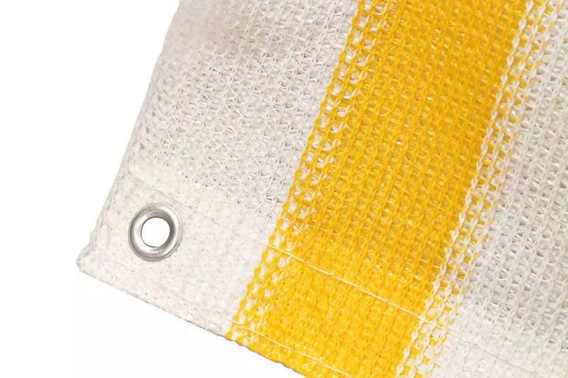 Balkongskjerm HDPE 75x600 cm gul og hvit - Balkongbeskyttelse