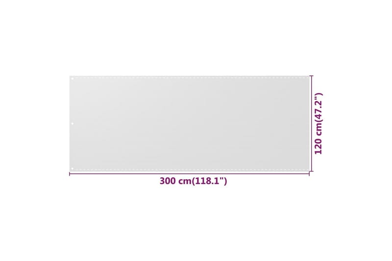 Balkongskjerm hvit 120x300 cm HDPE - Hvit - Balkongbeskyttelse