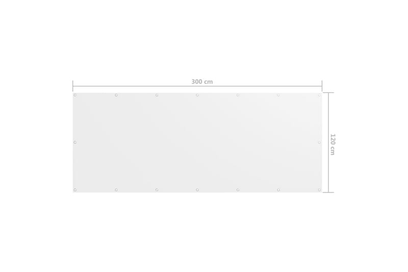 Balkongskjerm hvit 120x300 cm oxfordstoff - Hvit - Hagemøbler - Balkong - Sikkerhet & vindbeskyttelse balkong - Balkongbeskyttelse