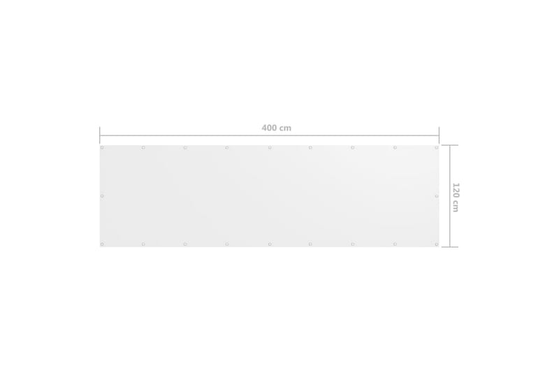 Balkongskjerm hvit 120x400 cm oxfordstoff - Hvit - Hagemøbler - Balkong - Sikkerhet & vindbeskyttelse balkong - Balkongbeskyttelse