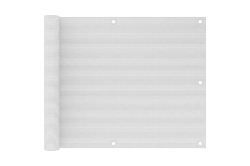 Balkongskjerm hvit 75x500 cm HDPE - Hvit - Hagemøbler - Balkong - Sikkerhet & vindbeskyttelse balkong - Balkongbeskyttelse