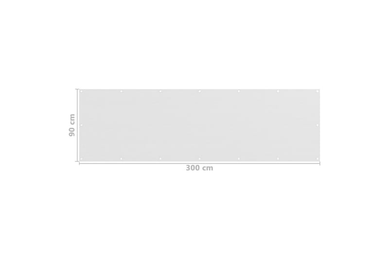 Balkongskjerm hvit 90x300 cm HDPE - Hvit - Hagemøbler - Balkong - Sikkerhet & vindbeskyttelse balkong - Balkongbeskyttelse