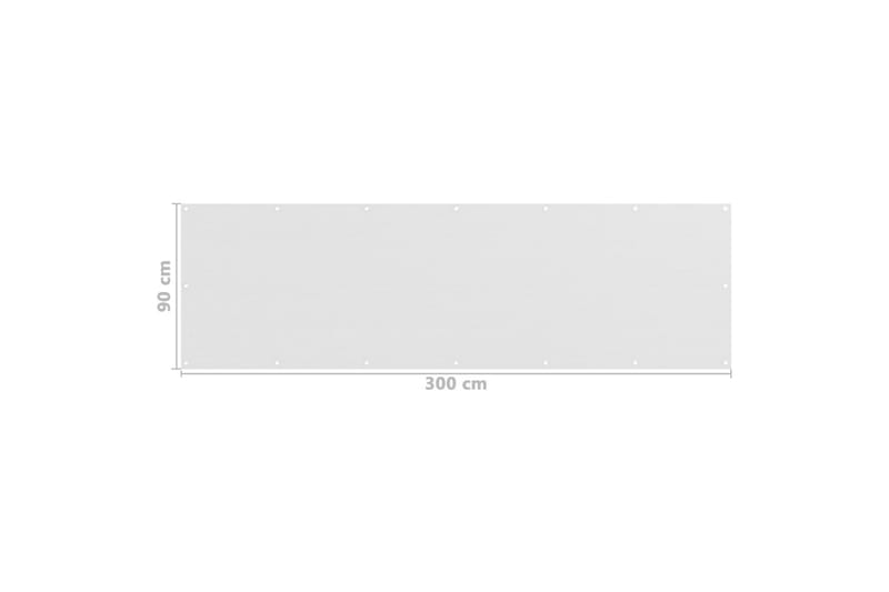Balkongskjerm hvit 90x300 cm HDPE - Hvit - Balkongbeskyttelse
