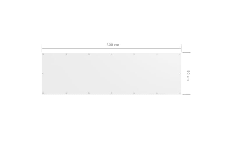 Balkongskjerm hvit 90x300 cm oxfordstoff - Hvit - Hagemøbler - Balkong - Sikkerhet & vindbeskyttelse balkong - Balkongbeskyttelse