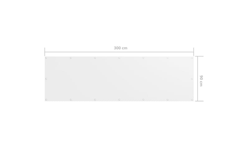 Balkongskjerm hvit 90x300 cm oxfordstoff - Hvit - Balkongbeskyttelse