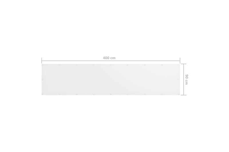 Balkongskjerm hvit 90x400 cm oxfordstoff - Hvit - Hagemøbler - Balkong - Sikkerhet & vindbeskyttelse balkong - Balkongbeskyttelse