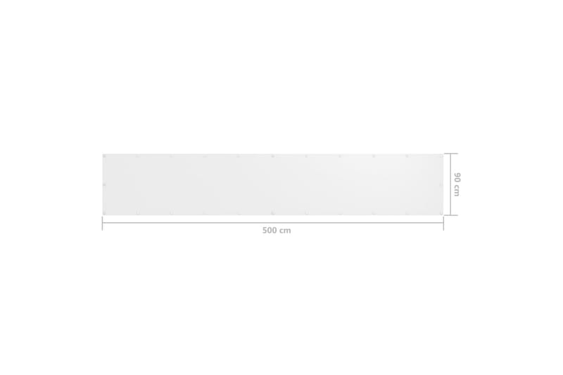 Balkongskjerm hvit 90x500 cm oxfordstoff - Hvit - Hagemøbler - Balkong - Sikkerhet & vindbeskyttelse balkong - Balkongbeskyttelse