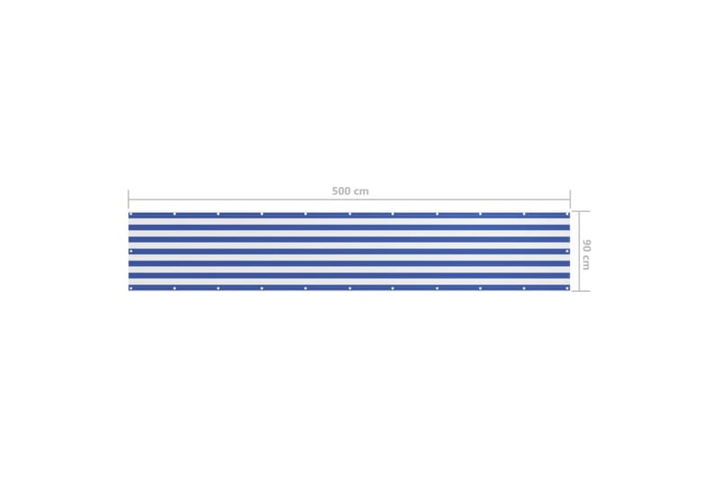 Balkongskjerm hvit og blå 90x500 cm oxfordstoff - Flerfarget - Balkongbeskyttelse