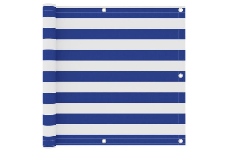 Balkongskjerm hvit og blå 90x600 cm oxfordstoff - Flerfarget - Hagemøbler - Balkong - Sikkerhet & vindbeskyttelse balkong - Balkongbeskyttelse
