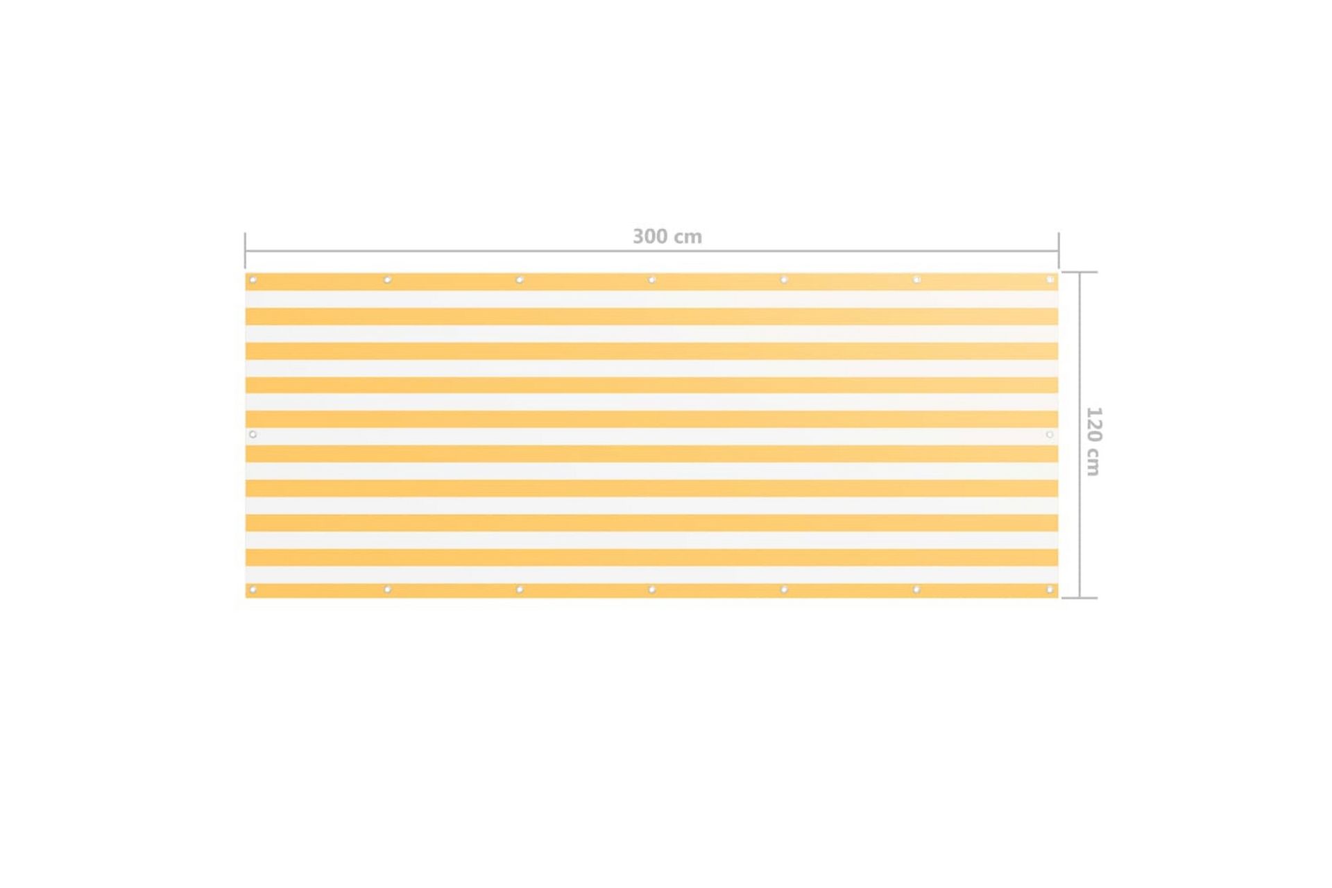 Balkongskjerm hvit og gul 120x300 cm oxfordstoff - Flerfarget - Hagemøbler - Balkong - Sikkerhet & vindbeskyttelse balkong - Balkongbeskyttelse