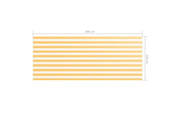 Balkongskjerm hvit og gul 120x300 cm oxfordstoff - Flerfarget - Hagemøbler - Balkong - Sikkerhet & vindbeskyttelse balkong - Balkongbeskyttelse
