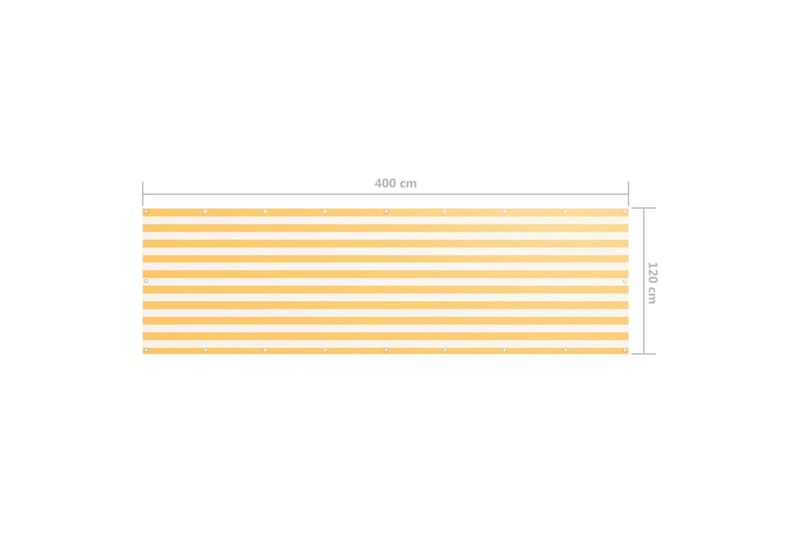 Balkongskjerm hvit og gul 120x400 cm oxfordstoff - Flerfarget - Hagemøbler - Balkong - Sikkerhet & vindbeskyttelse balkong - Balkongbeskyttelse