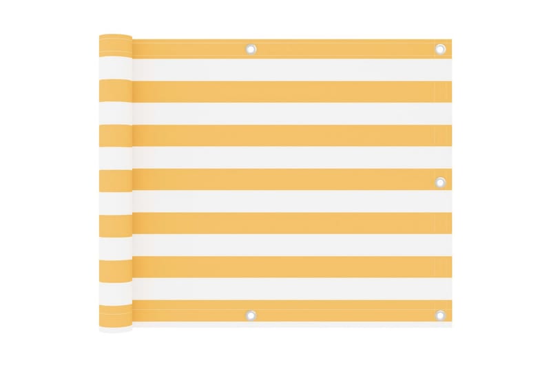 Balkongskjerm hvit og gul 75x400 cm oxfordstoff - Flerfarget - Balkongbeskyttelse