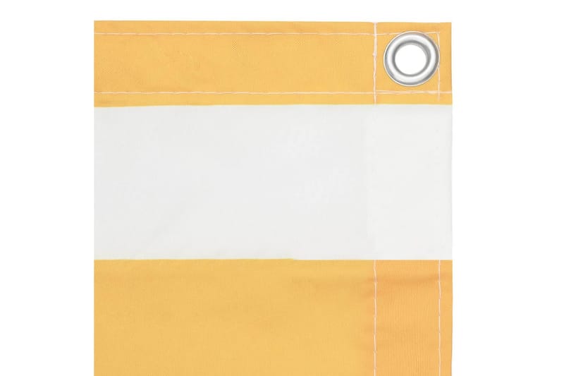 Balkongskjerm hvit og gul 75x500 cm oxfordstoff - Flerfarget - Hagemøbler - Balkong - Sikkerhet & vindbeskyttelse balkong - Balkongbeskyttelse