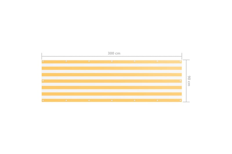 Balkongskjerm hvit og gul 90x300 cm oxfordstoff - Flerfarget - Hagemøbler - Balkong - Sikkerhet & vindbeskyttelse balkong - Balkongbeskyttelse