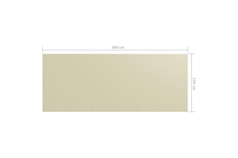 Balkongskjerm kremhvit 120x300 cm oxfordstoff - Krem - Hagemøbler - Balkong - Sikkerhet & vindbeskyttelse balkong - Balkongbeskyttelse