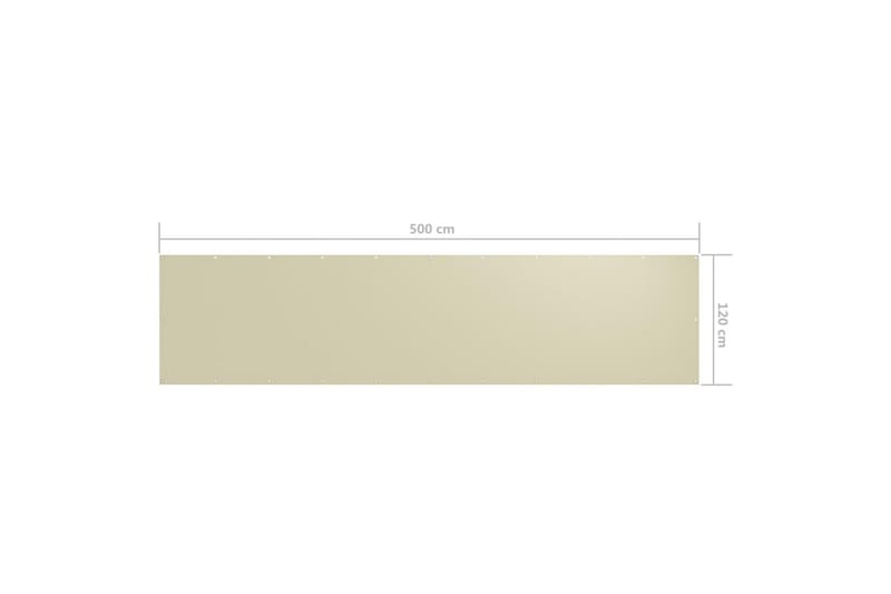 Balkongskjerm kremhvit 120x500 cm oxfordstoff - Krem - Hagemøbler - Balkong - Sikkerhet & vindbeskyttelse balkong - Balkongbeskyttelse